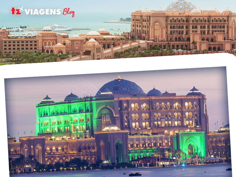 Ponto turístico de Abu Dhabi que não pode deixar de ser visitado é Emirates Palace Hotel, o palácio gigantesco que abriga o hotel mais luxuoso de Abu Dhabi