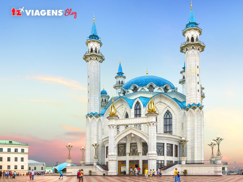 Foto do templo de Kazan. É um dos pontos turísticos da Rússia para conhecer.