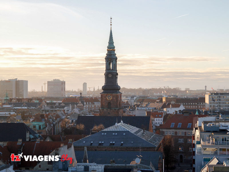 Cidade de Copenhagen vista de alto 