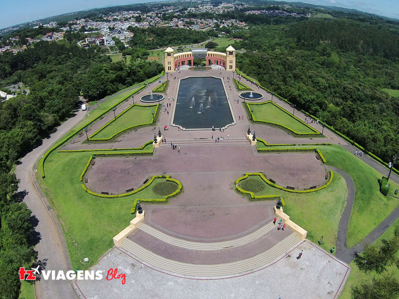 Imagem aérea do Parque Tanguá, na cidade de Curitiba, no Paraná 